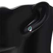 Abalone Shell Drop Silver Stud Earrings, e333